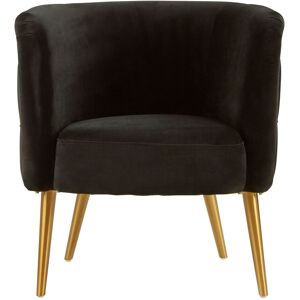 Orsina Black Velvet Tub Chair With Gold Finish Legs, Luxe Curved Barrel Design Accent Chair, Lounge Chair Black Orsina Black Velvet Tub Chair With Gold Finish Legs, Luxe Curved Barrel Design Accent Chair, Lounge Chair Black