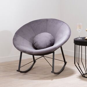Orsina Unique Black Chair, Stylish Conical Seat With Velvet Upholstery, Luxe Armless Chair With A Plush Cushion in Grey Grey Orsina Unique Black Chair, Stylish Conical Seat With Velvet Upholstery, Luxe Armless Chair With A Plush Cushion in Grey Grey