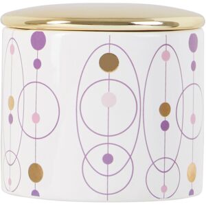 Orsina Dolomite Cotton Ball Canister, White Glazed Holder, Bathroom Cotton Ball Container With Golden Airtight Lid Multicolor Orsina Dolomite Cotton Ball Canister, White Glazed Holder, Bathroom Cotton Ball Container With Golden Airtight Lid Multicolor