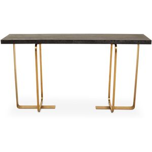 Orsina Console Table, Sleek Tempered Glass Top on Gold-Finish Metal Frame, Dual-Tier Open-Frame Console for Hallway in Gold Gold Orsina Console Table, Sleek Tempered Glass Top on Gold-Finish Metal Frame, Dual-Tier Open-Frame Console for Hallway in Gold Gold