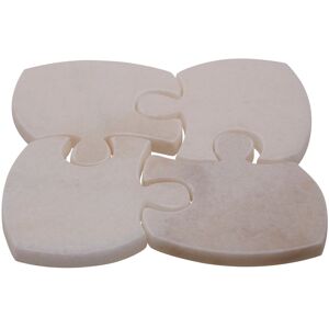 Orsina Set Of Four Marble Jigsaw Coasters, Durable Natural Stone Coasters For Home & Kitchen in White White Orsina Set Of Four Marble Jigsaw Coasters, Durable Natural Stone Coasters For Home & Kitchen in White White