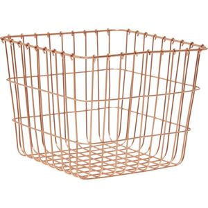 Orsina Stylish Sturdy Square Basket, Functional Wireframe Basket For Kitchen, High Quality Contemporary Basket in Gold Gold Orsina Stylish Sturdy Square Basket, Functional Wireframe Basket For Kitchen, High Quality Contemporary Basket in Gold Gold
