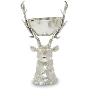 Orsina Antler Stag Head Base Reflective Bowl, Centrepiece Bowl for Dining Table, Decorative Bowl for Stones, Jewels in Silver Silver Orsina Antler Stag Head Base Reflective Bowl, Centrepiece Bowl for Dining Table, Decorative Bowl for Stones, Jewels in Silver Silver