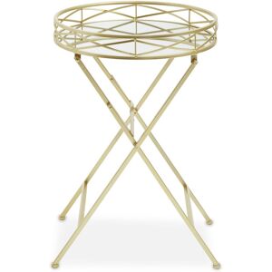 Orsina Stylish Design Round Gold Tray Table, Stable Design Side Table For Breakfast, Robust Structure Side Table Gold Orsina Stylish Design Round Gold Tray Table, Stable Design Side Table For Breakfast, Robust Structure Side Table Gold
