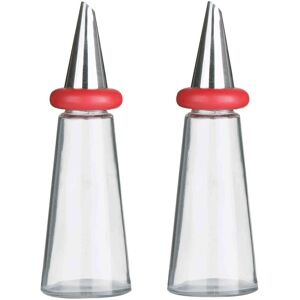 Orsina Cone Condiments Plastic Oil & Vinegar Set in Red Red Orsina Cone Condiments Plastic Oil & Vinegar Set in Red Red