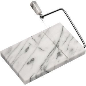 Orsina White Marble Cheese Board with Slicer, Natural Marble Serving Board with Built-In Stainless Wire Cutter White Orsina White Marble Cheese Board with Slicer, Natural Marble Serving Board with Built-In Stainless Wire Cutter White