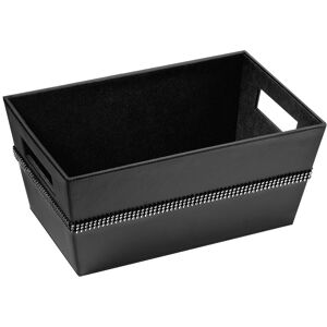 Orsina Diamante Black Faux Leather Rectangular Storage Box Black Orsina Diamante Black Faux Leather Rectangular Storage Box Black