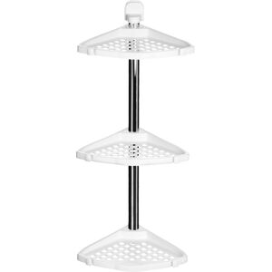 Orsina Wall Mountable Corner Shelf Unit, Chrome-Plated Bathroom Shelf Unit, Stylish White Corner Storage Rack White Orsina Wall Mountable Corner Shelf Unit, Chrome-Plated Bathroom Shelf Unit, Stylish White Corner Storage Rack White