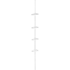 Orsina 4 Tier White Corner Storage Unit, Steel Frame Corner Shelf Rack, Space-Saving Corner Stand For Utility Rooms White Orsina 4 Tier White Corner Storage Unit, Steel Frame Corner Shelf Rack, Space-Saving Corner Stand For Utility Rooms White