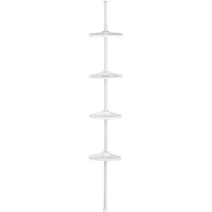 Orsina Linnea 4 Tier Spring Mount White Corner Shelf Unit White Orsina Linnea 4 Tier Spring Mount White Corner Shelf Unit White