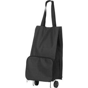 Orsina Red Fabric Trolley Bag, Foldable Shopping Trolley With Wheels, Drawstring Closure & Sturdy Handle in Black Black Orsina Red Fabric Trolley Bag, Foldable Shopping Trolley With Wheels, Drawstring Closure & Sturdy Handle in Black Black