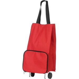 Orsina Red Fabric Trolley Bag, Foldable Shopping Trolley With Wheels, Drawstring Closure & Sturdy Handle Red Orsina Red Fabric Trolley Bag, Foldable Shopping Trolley With Wheels, Drawstring Closure & Sturdy Handle Red