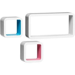 Orsina Set Of Three Varied White Wall Cubes Multicolor Orsina Set Of Three Varied White Wall Cubes Multicolor