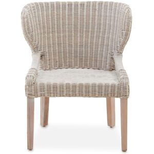 Orsina Wicker Grey Armchair with Wooden Legs, Rattan Outdoor Chair, Hand-woven Wicker Chair for Garden, Lounge in Cream Cream Armchair Orsina Wicker Grey Armchair with Wooden Legs, Rattan Outdoor Chair, Hand-woven Wicker Chair for Garden, Lounge in Cream Cream Armchair