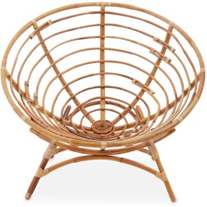 Orsina Round Woven Rattan Chair in a Cone Shape, Cane Outdoor Chair, Rattan Patio Chair, Round Rattan Arm Chair in Brown Size: Armchair Brown Armchair Orsina Round Woven Rattan Chair in a Cone Shape, Cane Outdoor Chair, Rattan Patio Chair, Round Rattan Arm Chair in Brown Size: Armchair Brown Armchair