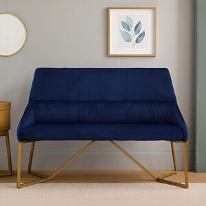 Orsina Velvet Bench, Indoor Bench with Velvet Upholstery for Living Room with Soft Velvet Seat in Blue Blue Orsina Velvet Bench, Indoor Bench with Velvet Upholstery for Living Room with Soft Velvet Seat in Blue Blue