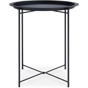 Orsina Modern Design White Metal Round Side Table, Sleek Bedside Table For Bedroom, Functional Livingroom Sidetable in Black Black Orsina Modern Design White Metal Round Side Table, Sleek Bedside Table For Bedroom, Functional Livingroom Sidetable in Black Black