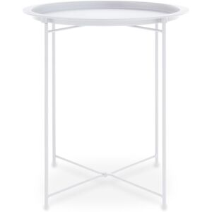 Orsina Modern Design White Metal Round Side Table, Sleek Bedside Table For Bedroom, Functional Livingroom Sidetable White Orsina Modern Design White Metal Round Side Table, Sleek Bedside Table For Bedroom, Functional Livingroom Sidetable White