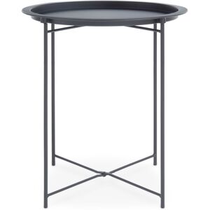 Orsina Modern Design White Metal Round Side Table, Sleek Bedside Table For Bedroom, Functional Livingroom Sidetable in Grey Grey Orsina Modern Design White Metal Round Side Table, Sleek Bedside Table For Bedroom, Functional Livingroom Sidetable in Grey Grey