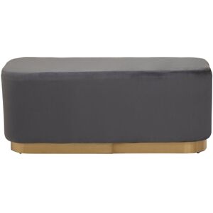 Orsina Grey Rectangle Stool with Gold Base, Velvet Upholstered Makeup Stool, Pouffe Footstool with Modern Link Grey Orsina Grey Rectangle Stool with Gold Base, Velvet Upholstered Makeup Stool, Pouffe Footstool with Modern Link Grey