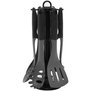 Orsina 6 Piece Silicone Kitchen Tool Set with Stand, Modern Silicone Utensil Set, Black & Grey Cooking Tool Set Grey Orsina 6 Piece Silicone Kitchen Tool Set with Stand, Modern Silicone Utensil Set, Black & Grey Cooking Tool Set Grey