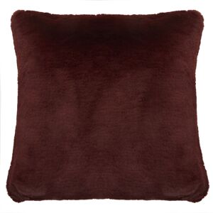 Orsina Navy Blue Faux Fur Square Cushion, Plush Feather Filled Decorative Pillow For Sofa Or Bed, Soft Faux-Suede in Red Red Orsina Navy Blue Faux Fur Square Cushion, Plush Feather Filled Decorative Pillow For Sofa Or Bed, Soft Faux-Suede in Red Red