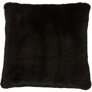 Orsina Navy Blue Faux Fur Square Cushion, Plush Feather Filled Decorative Pillow For Sofa Or Bed, Soft Faux-Suede in Black Black Orsina Navy Blue Faux Fur Square Cushion, Plush Feather Filled Decorative Pillow For Sofa Or Bed, Soft Faux-Suede in Black Black