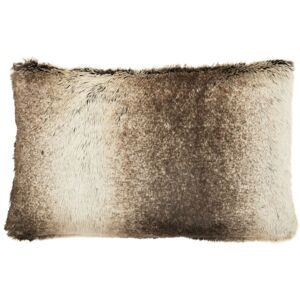 Orsina Rectangular Red Wine Faux Fur Cushion, Soft Feather Filled Decorative Cushion For Sofa & Bedroom in Brown Brown Orsina Rectangular Red Wine Faux Fur Cushion, Soft Feather Filled Decorative Cushion For Sofa & Bedroom in Brown Brown