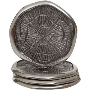 Orsina Silva Set Of Four Oak Effect Silver Top Coasters Silver Orsina Silva Set Of Four Oak Effect Silver Top Coasters Silver