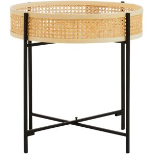 Orsina Natural Sleek Side Table With Cross Legs, Hand Woven Square Webbed Table, Rattan Top Wooden Lounge Table Natural Orsina Natural Sleek Side Table With Cross Legs, Hand Woven Square Webbed Table, Rattan Top Wooden Lounge Table Natural