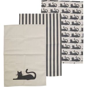 Orsina Black Cat Tea Towels - Set of 3, Fun & Quirky Cat-Themed Designs On Soft Cotton Fabric Multicolor Orsina Black Cat Tea Towels - Set of 3, Fun & Quirky Cat-Themed Designs On Soft Cotton Fabric Multicolor