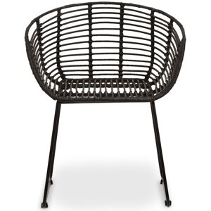 Orsina Versatile Black Natural Rattan Chair, Sturdy Rattan Arm Chair, Easily Maintained Rattan Dining Chair Black Orsina Versatile Black Natural Rattan Chair, Sturdy Rattan Arm Chair, Easily Maintained Rattan Dining Chair Black
