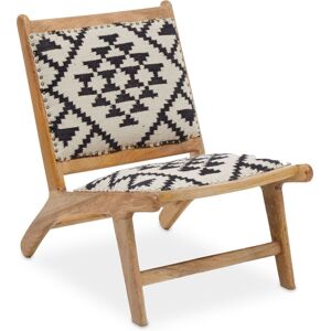 Orsina Berber Style Chair, Mango Wood Frame Upholstered Accent Chair, Tribal Motif Cotton Armchair With Foam Padding Multicolor Orsina Berber Style Chair, Mango Wood Frame Upholstered Accent Chair, Tribal Motif Cotton Armchair With Foam Padding Multicolor