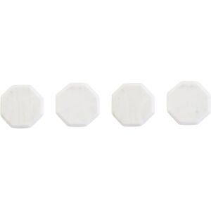 Orsina Set Of Four White Marble Octagonal Coasters, Durable Natural Stone Coasters White Orsina Set Of Four White Marble Octagonal Coasters, Durable Natural Stone Coasters White