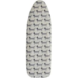 Orsina Sausage Dog Ironing Board Cover, Fun Dachshund Print With Padded Cotton Surface For Smooth Ironing, Elastic in Grey Grey Orsina Sausage Dog Ironing Board Cover, Fun Dachshund Print With Padded Cotton Surface For Smooth Ironing, Elastic in Grey Grey
