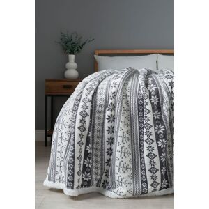 BHS Christmas Fairisle Throw with Sherpa in Grey Size: 140 cm x 180 cm Grey 140 cm x 180 cm BHS Christmas Fairisle Throw with Sherpa in Grey Size: 140 cm x 180 cm Grey 140 cm x 180 cm