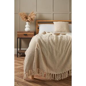BHS Cross Weave Throw in Cream Size: Small Cream Small BHS Cross Weave Throw in Cream Size: Small Cream Small