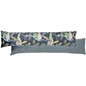 Wylder Tropics Jungle Leopard Printed Velvet Draught Excluder Cover in Navy Navy Wylder Tropics Jungle Leopard Printed Velvet Draught Excluder Cover in Navy Navy