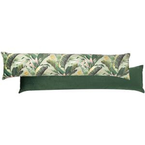 Wylder Tropics Manyara Leaves Printed Velvet Draught Excluder in Green Green Wylder Tropics Manyara Leaves Printed Velvet Draught Excluder in Green Green