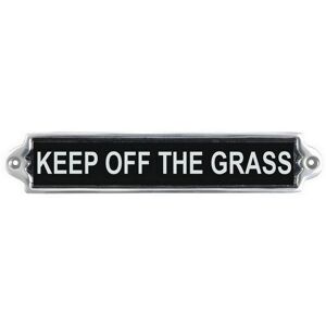 Minster "Keep Off-The Grass" Wall Plaque - Aluminium - L1 x W25 x H6 cm in Black Black Minster "Keep Off-The Grass" Wall Plaque - Aluminium - L1 x W25 x H6 cm in Black Black
