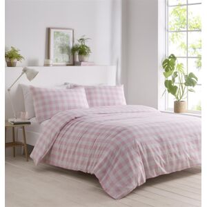 Portfolio Living Gingham Duvet Cover Set in Pink Size: Double Pink Double Portfolio Living Gingham Duvet Cover Set in Pink Size: Double Pink Double