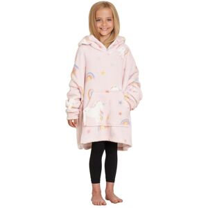 OHS Girl's Unicorn Rainbow Print Hoodie Blanket Fleece Oversized Kids Throw in Light Pink Light Pink One Size OHS Girl's Unicorn Rainbow Print Hoodie Blanket Fleece Oversized Kids Throw in Light Pink Light Pink One Size