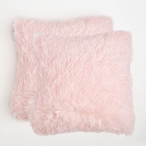 OHS Set of 2 Fluffy Shaggy Square Cushion Covers in Light Pink Size: 45 cm x 45 cm Light Pink 45 cm x 45 cm OHS Set of 2 Fluffy Shaggy Square Cushion Covers in Light Pink Size: 45 cm x 45 cm Light Pink 45 cm x 45 cm