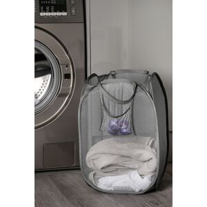 OHS Pop Up Laundry Net Basket Folding Home Freestanding Organiser in Charcoal Charcoal OHS Pop Up Laundry Net Basket Folding Home Freestanding Organiser in Charcoal Charcoal