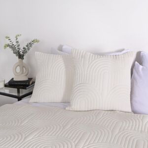 OHS 2 Pack Arches Pinsonic Cushion Covers in Cream Size: 45 cm x 45 cm Cream 45 cm x 45 cm OHS 2 Pack Arches Pinsonic Cushion Covers in Cream Size: 45 cm x 45 cm Cream 45 cm x 45 cm