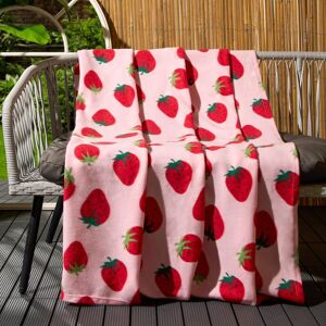OHS Strawberry Fleece Throw Over Bed Blanket Picnic Travel Warm Chair Sofa Bedspread in Light Pink Size: 120 cm x 150 cm Light Pink 120 cm x 150 cm OHS Strawberry Fleece Throw Over Bed Blanket Picnic Travel Warm Chair Sofa Bedspread in Light Pink Size: 120 cm x 150 cm Light Pink 120 cm x 150 cm