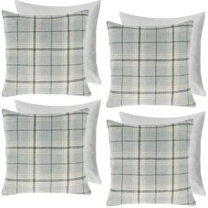 OHS 4 Pack Woven Check Filled Cushions Printed Soft in Grey Size: 45 cm x 45 cm Grey 45 cm x 45 cm OHS 4 Pack Woven Check Filled Cushions Printed Soft in Grey Size: 45 cm x 45 cm Grey 45 cm x 45 cm
