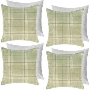 OHS 4 Pack Woven Check Filled Cushions Printed Soft in Light Green Size: 45 cm x 45 cm Light Green 45 cm x 45 cm OHS 4 Pack Woven Check Filled Cushions Printed Soft in Light Green Size: 45 cm x 45 cm Light Green 45 cm x 45 cm