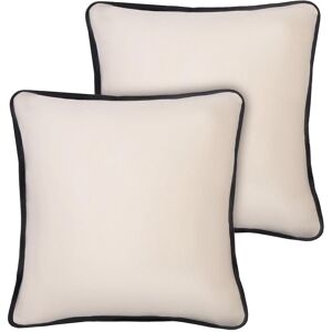 OHS 2 Pack Matte Velvet Piped Cushion Covers Home Decor Set in Cream Size: 45 cm x 45 cm Cream 45 cm x 45 cm OHS 2 Pack Matte Velvet Piped Cushion Covers Home Decor Set in Cream Size: 45 cm x 45 cm Cream 45 cm x 45 cm