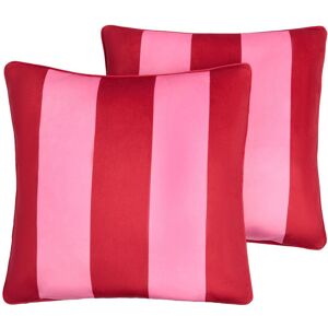 OHS 2 Pack Stripe Cushion Covers Home Decor Set in Pink Size: 45 cm x 45 cm Pink 45 cm x 45 cm OHS 2 Pack Stripe Cushion Covers Home Decor Set in Pink Size: 45 cm x 45 cm Pink 45 cm x 45 cm